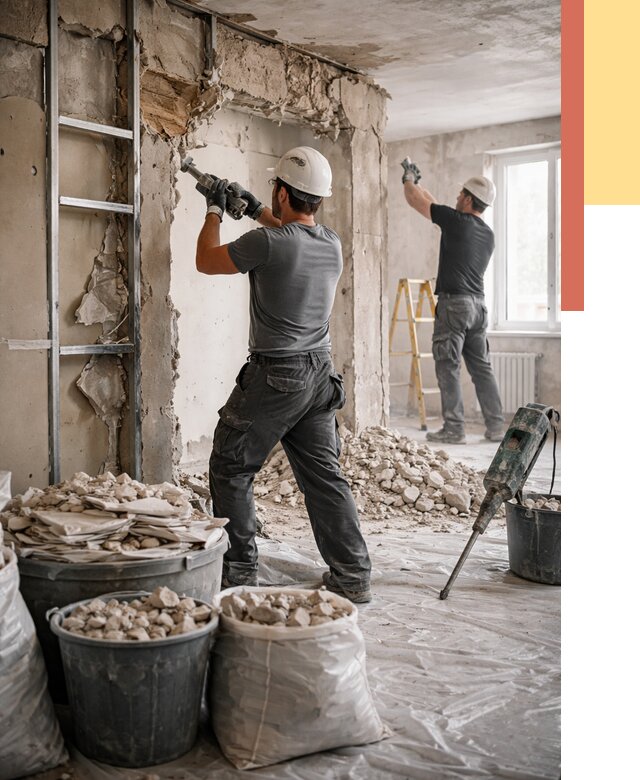 Демонтажные работы в Новошахтинске от 2812 руб. — услуги и цена под ключ | ОТДЕЛОЧНИК-Нвш