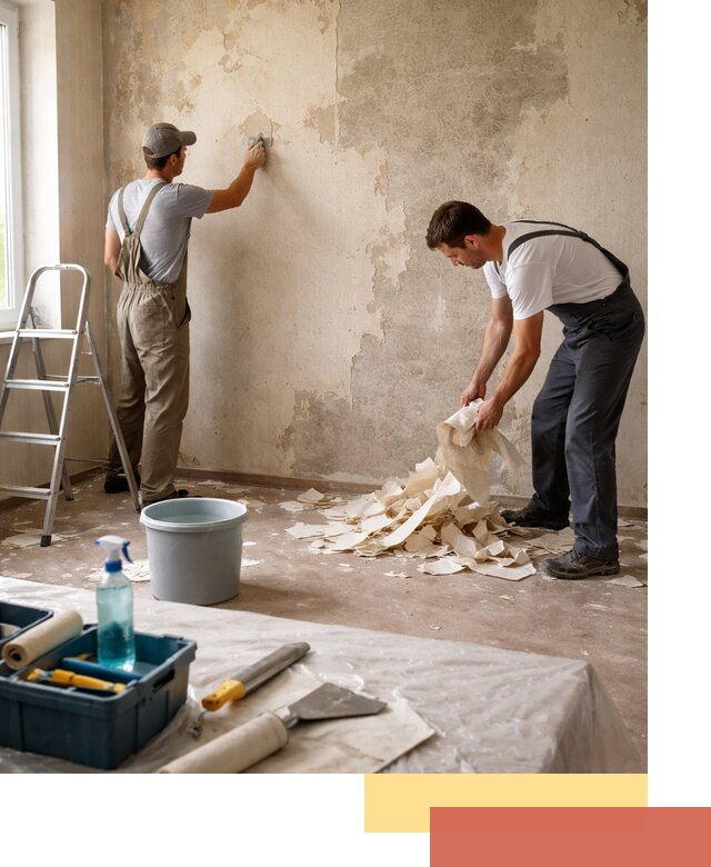 Снятие старых обоев в Новошахтинске быстро и качественно