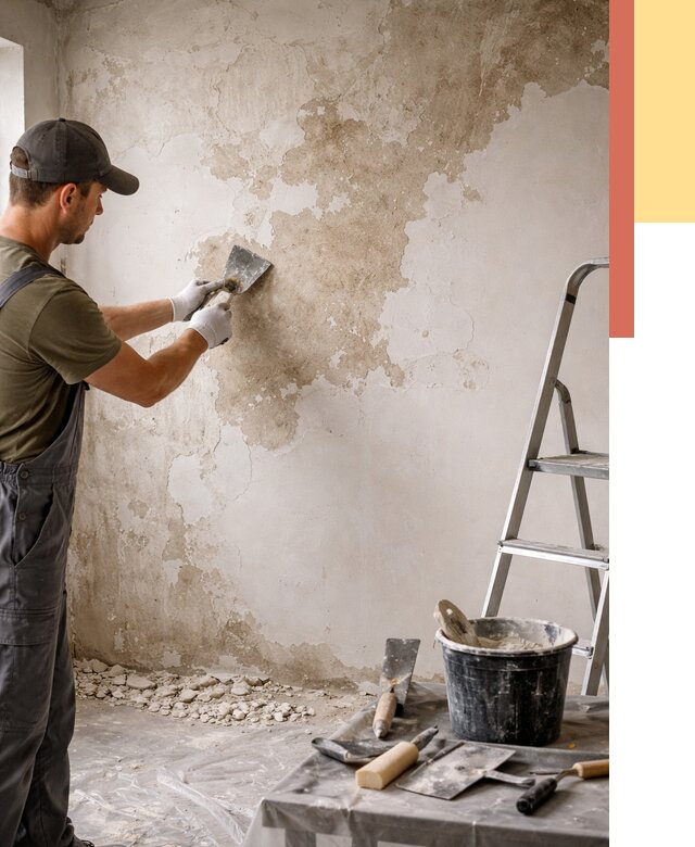 Снятие старой шпаклевки в Новошахтинске от 1927 руб. — быстро и недорого | ОТДЕЛОЧНИК-Нвш