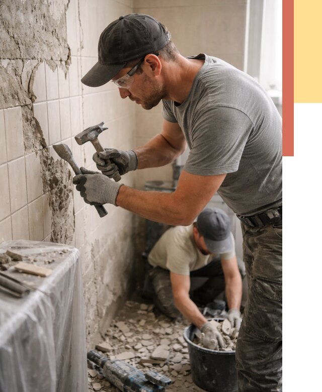 Демонтаж плитки со стен в Новошахтинске от 885 руб. — быстро и недорого | ОТДЕЛОЧНИК-Нвш