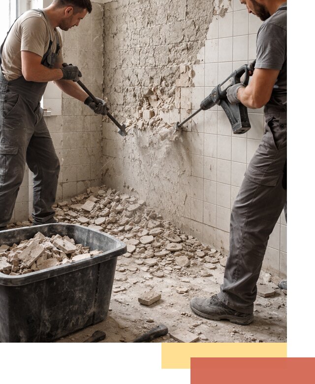 Демонтаж плитки со стен в Новошахтинске быстро и аккуратно