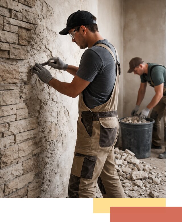 Демонтаж декоративного камня в Новошахтинске профессионально и безопасно