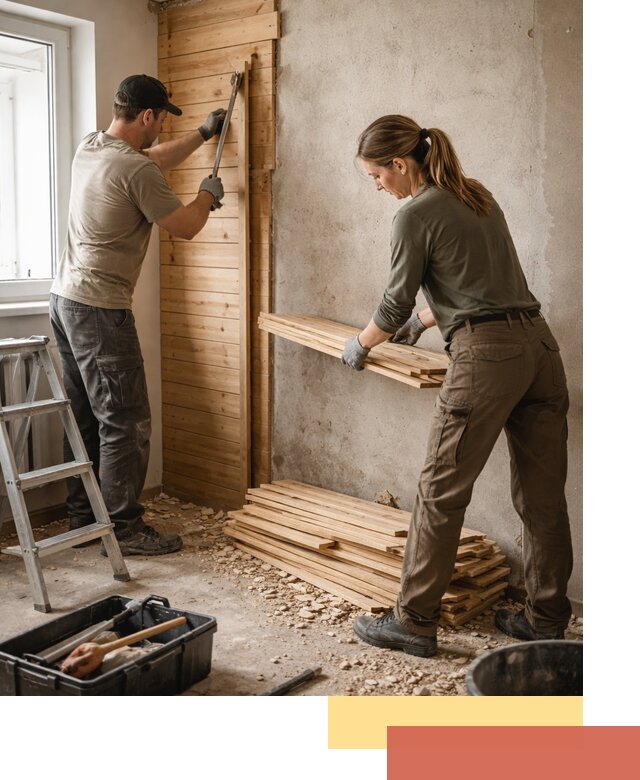 Демонтаж вагонки со стен в Новошахтинске — профессиональный демонтаж