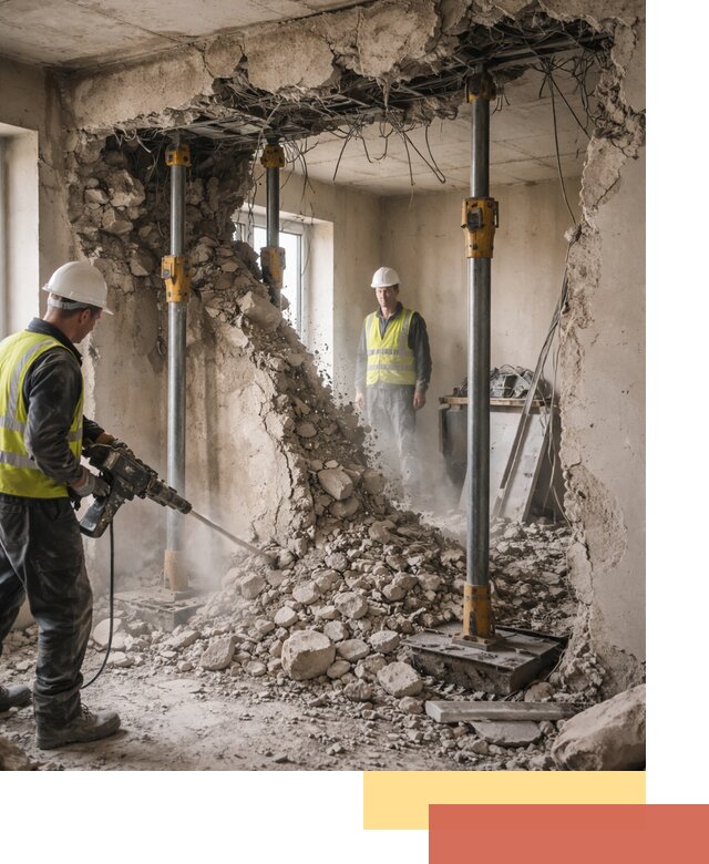 Снос несущих стен в Новошахтинске с гарантией безопасности и качества