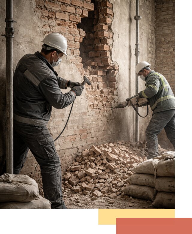 Демонтаж кирпичных стен в Новошахтинске быстро и безопасно