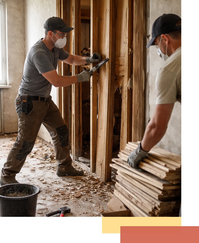 Демонтаж деревянных перегородок в Новошахтинске быстро и аккуратно