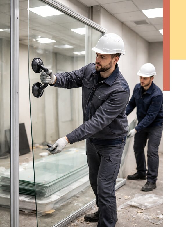 Демонтаж стеклянных перегородок в Новошахтинске от 3333 руб. — быстро и недорого | ОТДЕЛОЧНИК-Нвш