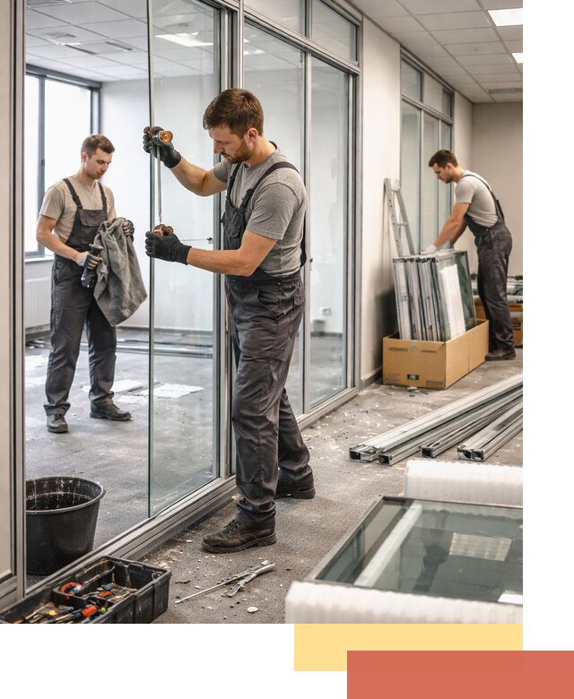 Демонтаж стеклянных перегородок в Новошахтинске быстро и безопасно