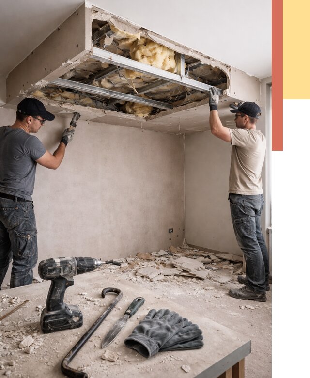 Демонтаж короба из гипсокартона в Новошахтинске от 1583 руб. — быстро и недорого | ОТДЕЛОЧНИК-Нвш