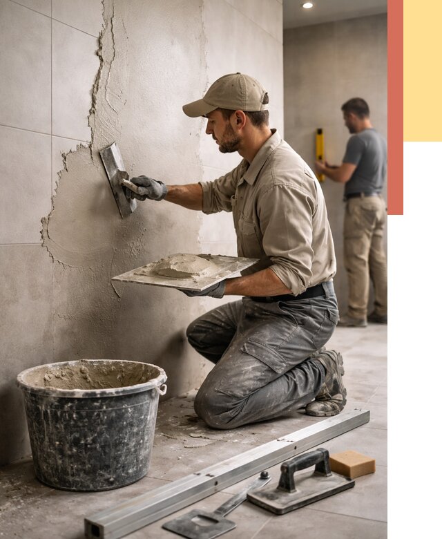 Штукатурка стен в ванной в Новошахтинске от 4687 руб./м² — выравнивание под ключ | ОТДЕЛОЧНИК-Нвш