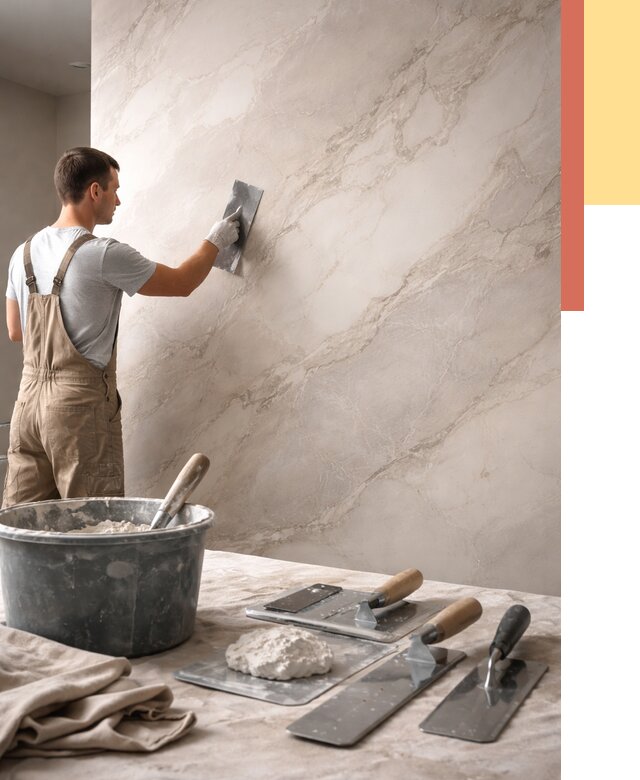 Декоративная штукатурка под мрамор в Новошахтинске от 2916 руб./м² — быстро и недорого | ОТДЕЛОЧНИК-Нвш