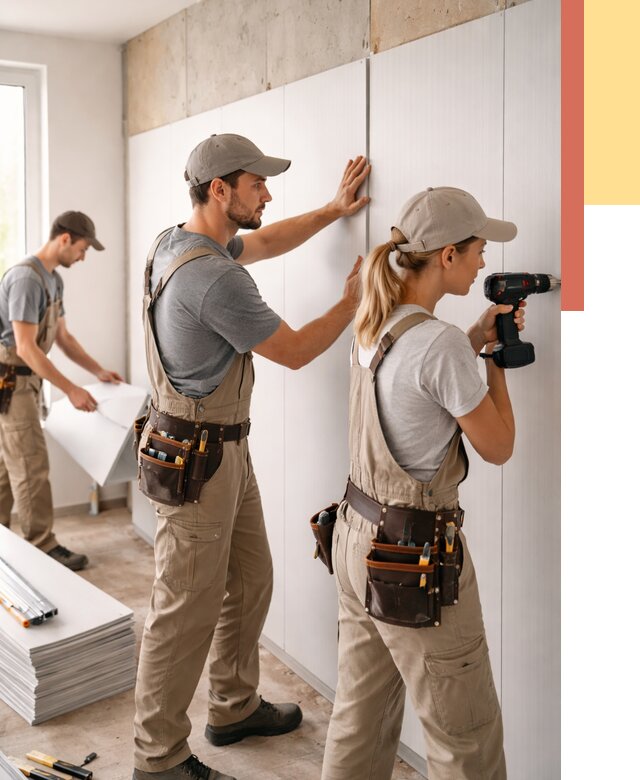 Монтаж ПВХ панелей на стены в Новошахтинске от 469 руб/м2 — быстро и недорого | ОТДЕЛОЧНИК-Нвш