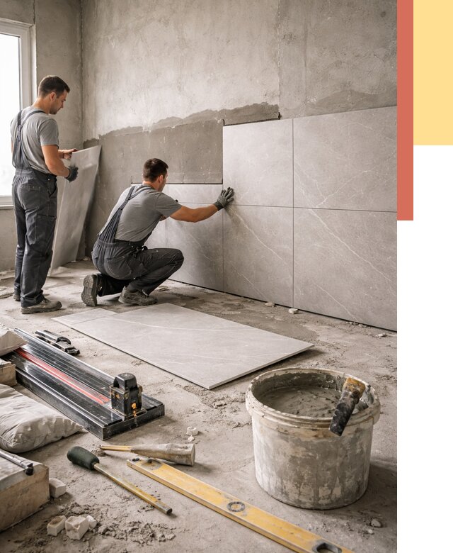 Облицовка стен керамогранитом в Новошахтинске от 4375 руб./м² — услуги под ключ | ОТДЕЛОЧНИК-Нвш