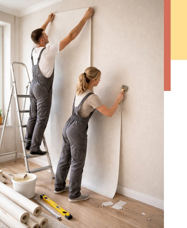 Поклейка флизелиновых обоев в Новошахтинске от 6250 руб. | Быстро и недорого — ОТДЕЛОЧНИК-Нвш