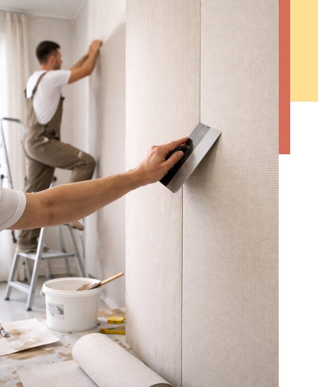 Поклейка текстильных обоев в Новошахтинске от 4687 руб. под ключ | ОТДЕЛОЧНИК-Нвш