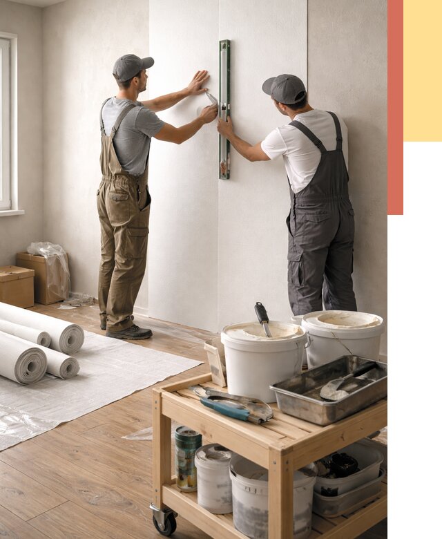 Поклейка стеклообоев в Новошахтинске от 6770 руб. за м2 — быстро и недорого | ОТДЕЛОЧНИК-Нвш