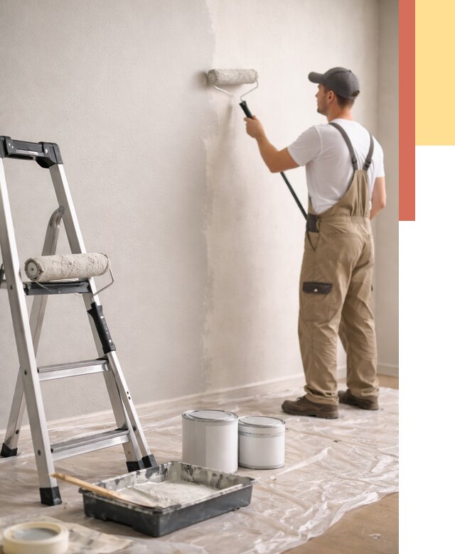 Покраска стен латексной краской в Новошахтинске от 4687 руб. за м2 | ОТДЕЛОЧНИК-Нвш