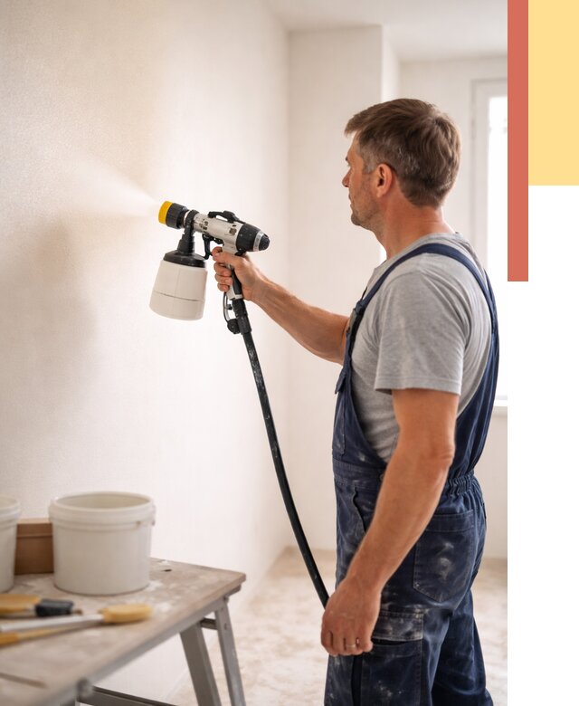 Покраска стен краскопультом в Новошахтинске от 7812 руб. — механизированная покраска | ОТДЕЛОЧНИК-Нвш