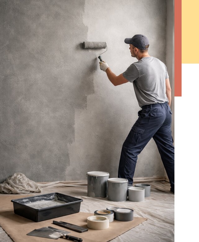 Покраска стен под бетон в Новошахтинске от 677 руб. за м2 — быстро и недорого | ОТДЕЛОЧНИК-Нвш