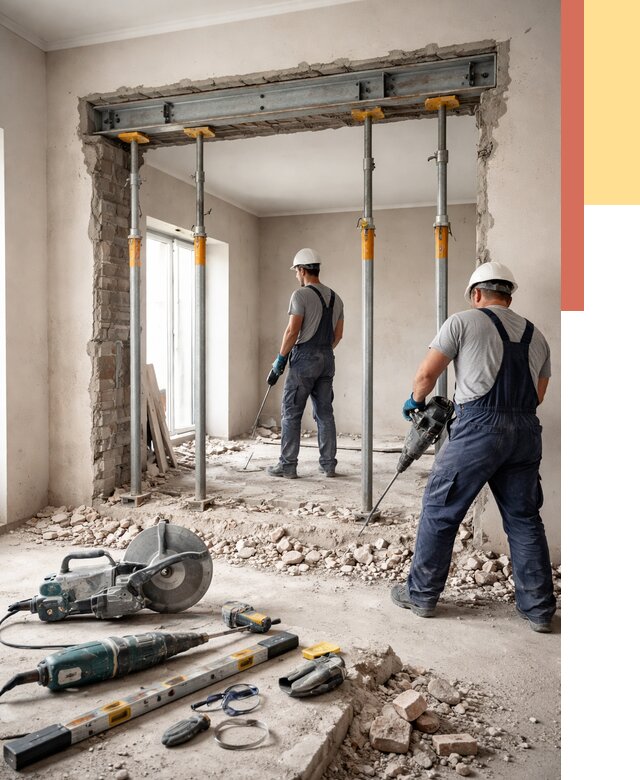 Прорезка проема в стене в Новошахтинске от 4687 руб. — быстро и недорого | ОТДЕЛОЧНИК-Нвш