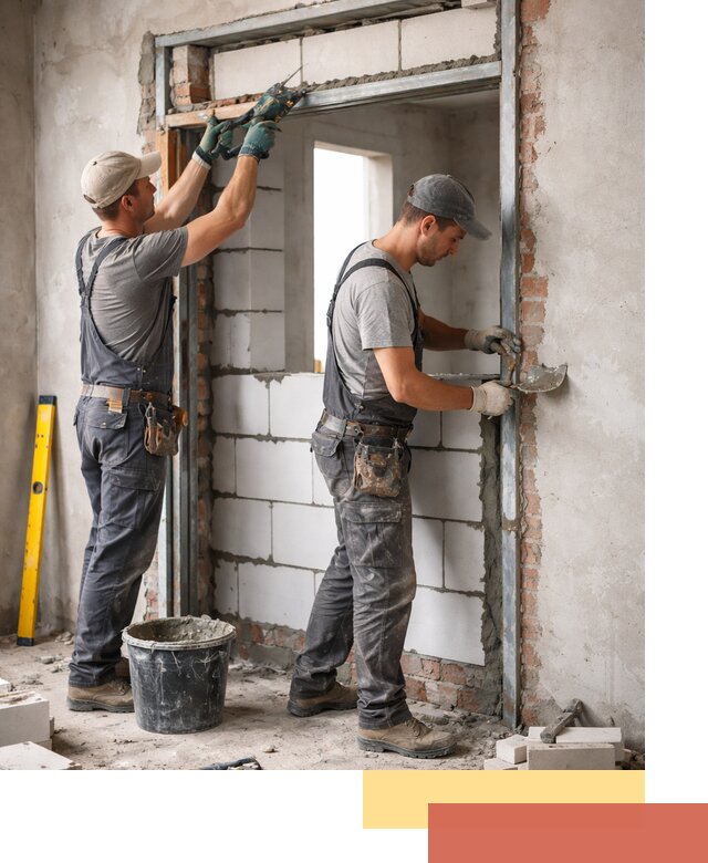 Закладка дверного проема под ключ в Новошахтинске: демонтаж, монтаж, отделка