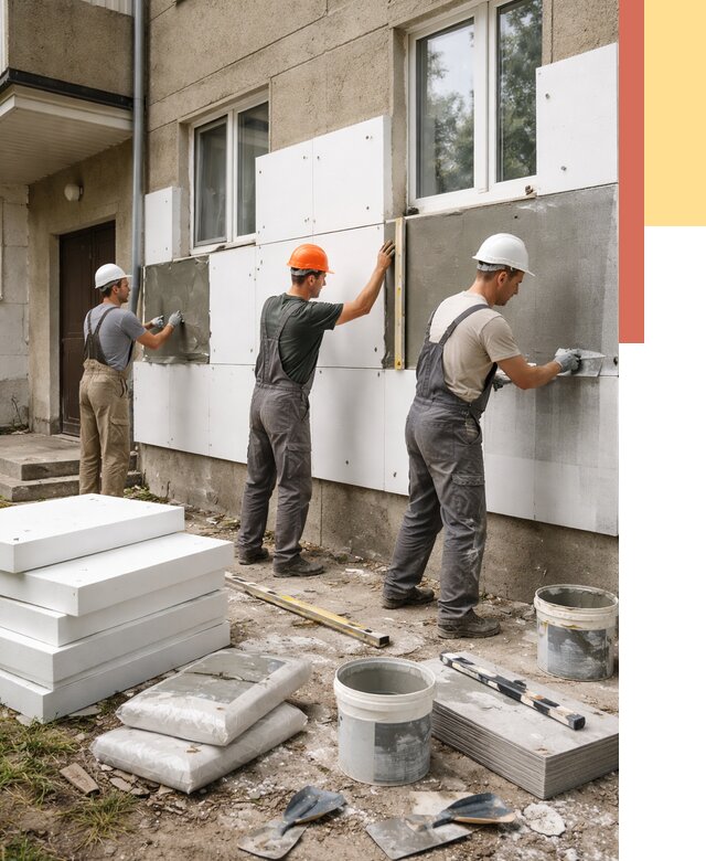 Утепление стен пенопластом в Новошахтинске от 1823 руб. — недорого и под ключ | ОТДЕЛОЧНИК-Нвш