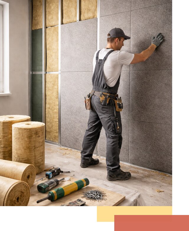 Профессиональная шумоизоляция стен в Новошахтинске для квартиры и офиса