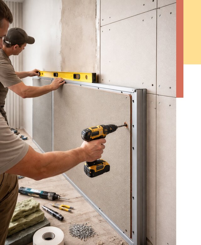 Шумоизоляция стен панелями ЗИПС в Новошахтинске от 2292 руб./м² под ключ | ОТДЕЛОЧНИК-Нвш