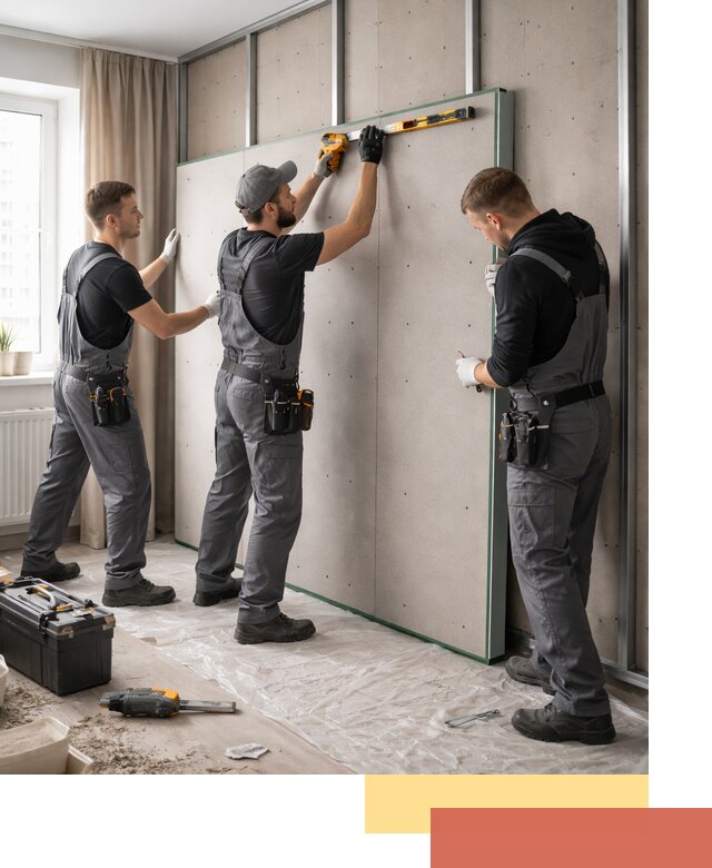 Шумоизоляция стен панелями ЗИПС в Новошахтинске для жилых и коммерческих помещений