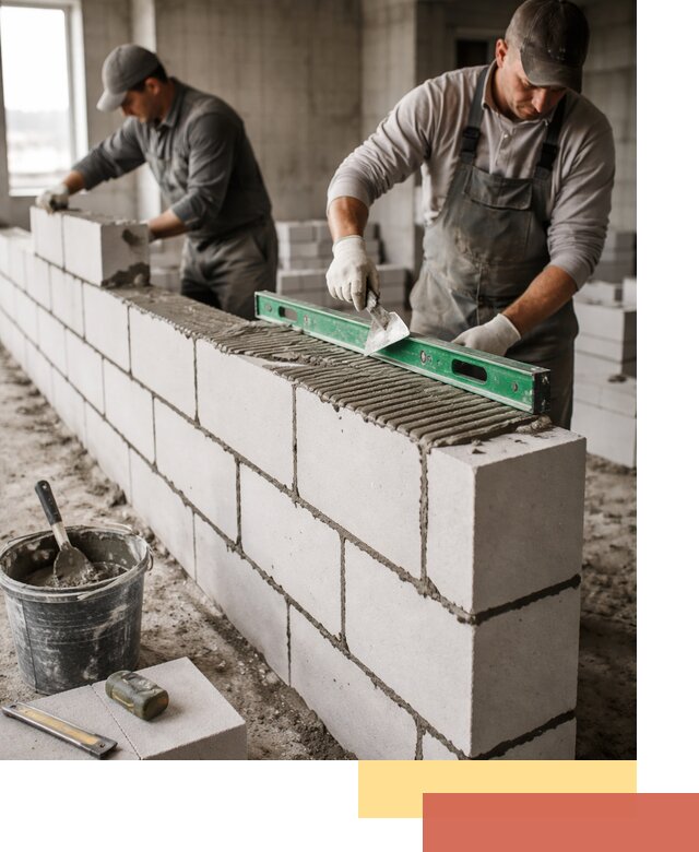 Кладка перегородок из газобетона в Новошахтинске быстро и качественно