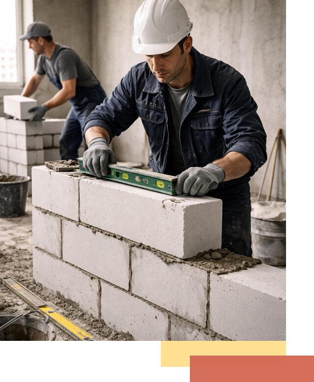 Кладка перегородок из пеноблока под ключ в Новошахтинске