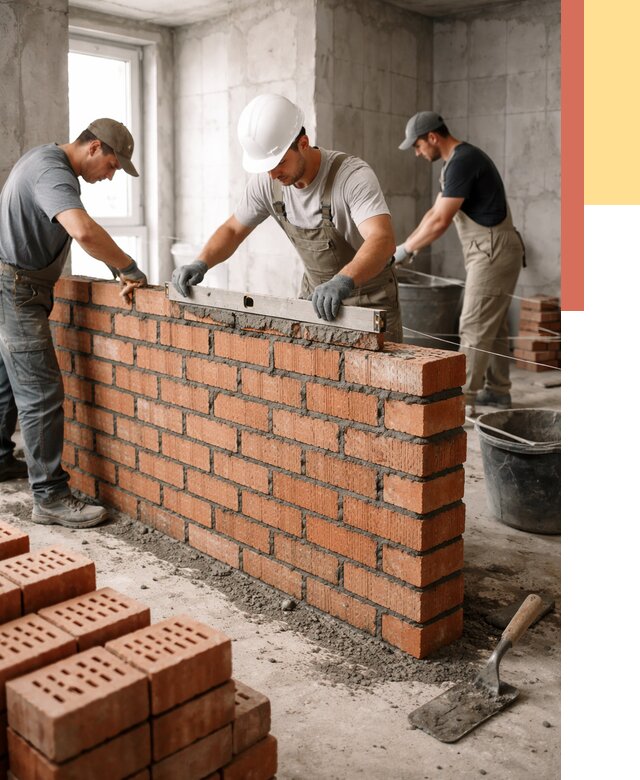 Кладка перегородок из кирпича в Новошахтинске от 3646 руб. за м² | ОТДЕЛОЧНИК-Нвш