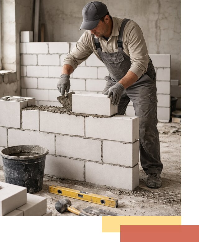 Кладка перегородок из силикатного блока в Новошахтинске