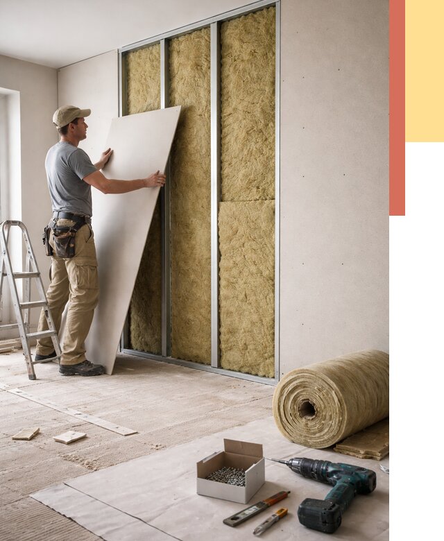 Перегородка из гипсокартона с шумоизоляцией в Новошахтинске от 3250 руб. | ОТДЕЛОЧНИК-Нвш