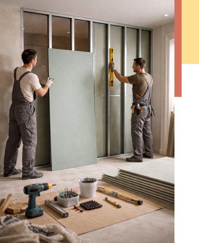 Перегородка из влагостойкого гипсокартона в Новошахтинске от 5000 руб. — монтаж под ключ | ОТДЕЛОЧНИК-Нвш