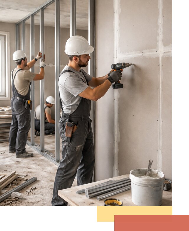 Перегородки из огнестойкого гипсокартона в Новошахтинске под ключ