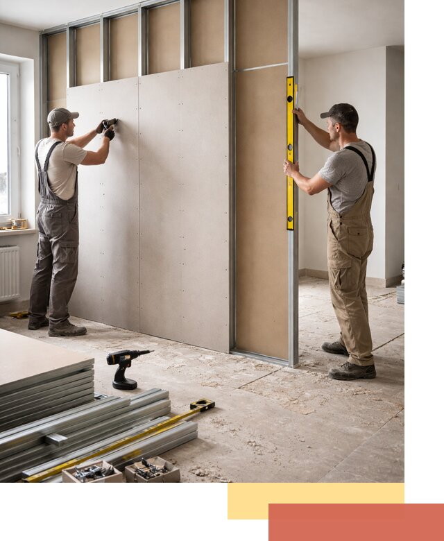 Зонирующая перегородка из гипсокартона под ключ в Новошахтинске