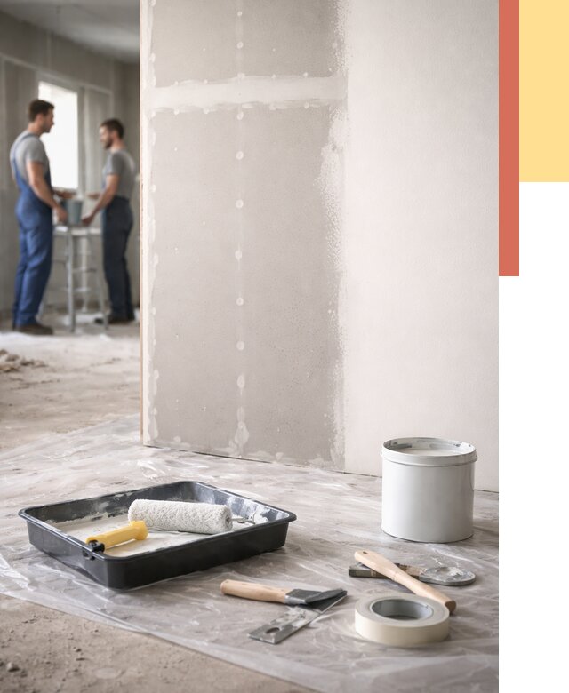 Покраска перегородок из гипсокартона в Новошахтинске от 4687 руб. под ключ | ОТДЕЛОЧНИК-Нвш