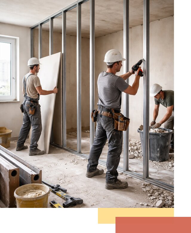 Перенос гипсокартонной перегородки в Новошахтинске профессионально и быстро