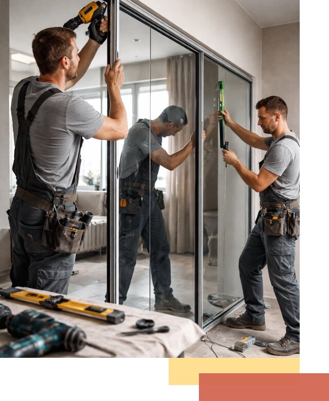 Каркасные стеклянные перегородки под ключ в Новошахтинске