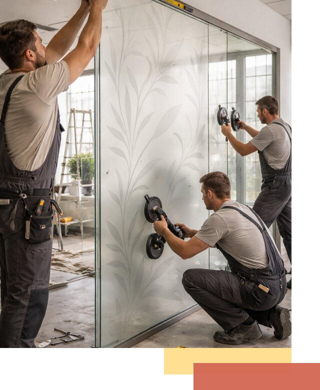 Стеклянные перегородки с рисунком на заказ в Новошахтинске