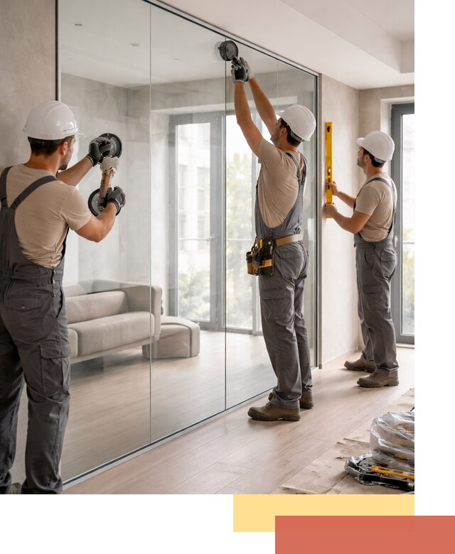 Перегородки из закаленного стекла в Новошахтинске для офисов и квартир