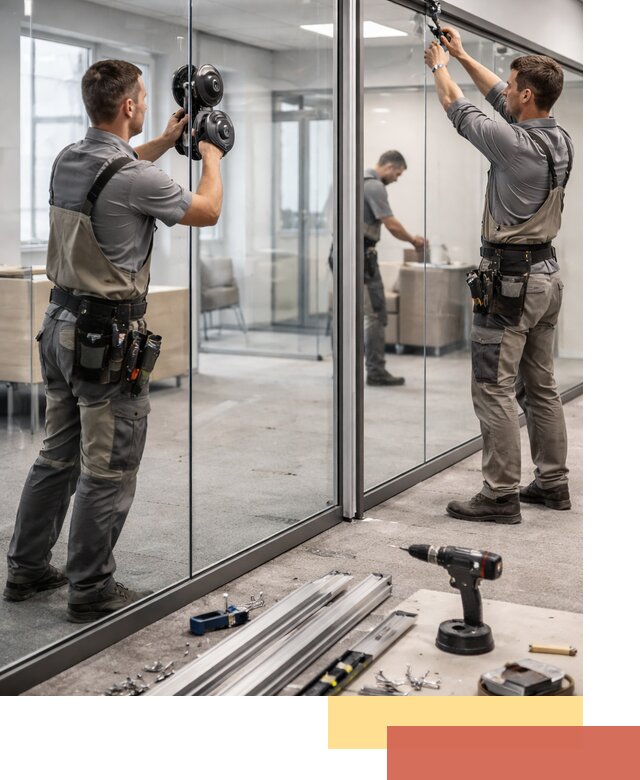 Стеклянные офисные перегородки под ключ в Новошахтинске