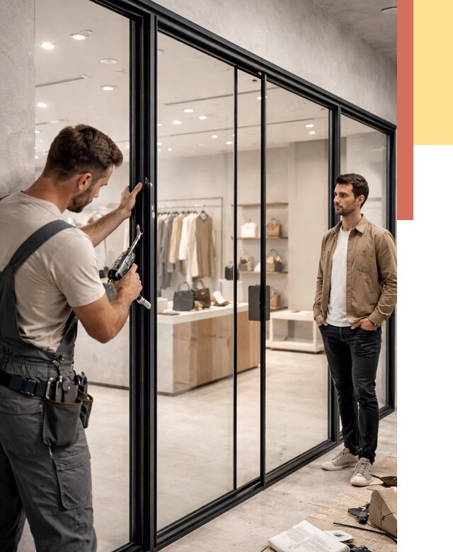 Стеклянные перегородки для магазинов в Новошахтинске от 8541 руб. под ключ | ОТДЕЛОЧНИК-Нвш