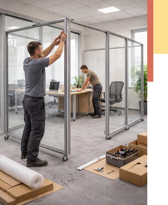 Мобильные офисные перегородки в Новошахтинске от 13020 руб. — установка под ключ | ОТДЕЛОЧНИК-Нвш