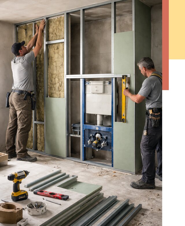 Установка сантехнических перегородок в Новошахтинске от 8854 руб. | ОТДЕЛОЧНИК-Нвш