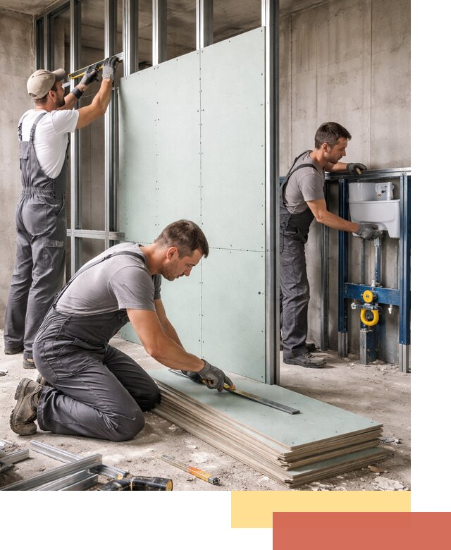 Монтаж и ремонт сантехнических перегородок в Новошахтинске