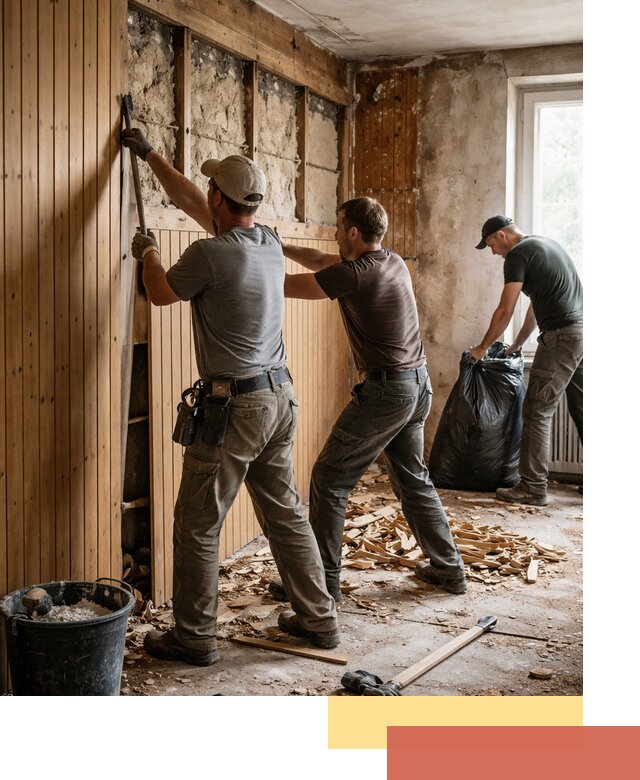 Демонтаж вагонки и вывоз материалов в Новошахтинске