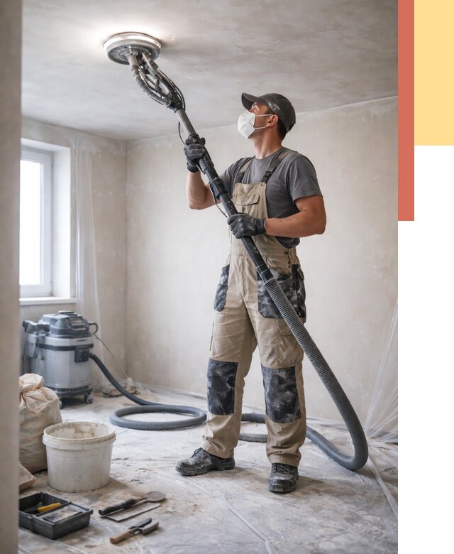 Шлифовка потолка в Новошахтинске от 3646 руб. — услуги шлифования потолка | ОТДЕЛОЧНИК-Нвш