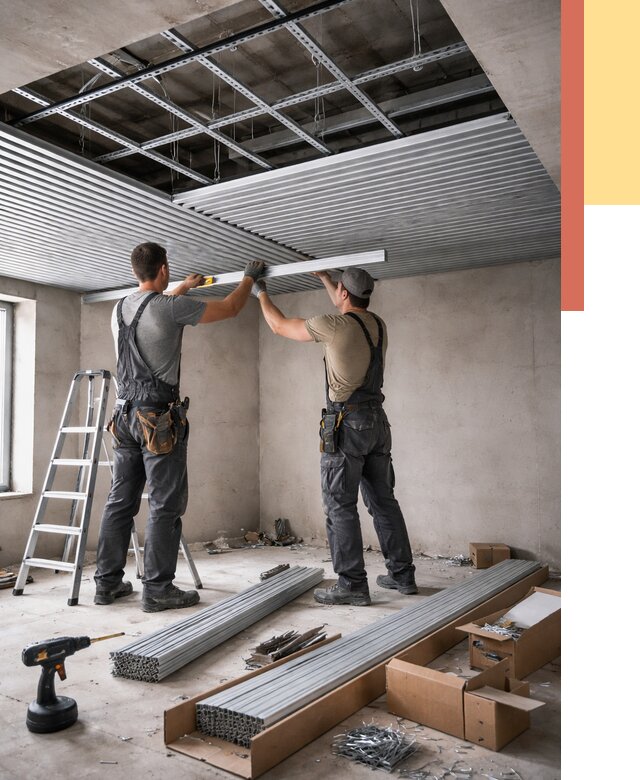 Монтаж реечного потолка в Новошахтинске от 4687 руб. под ключ | ОТДЕЛОЧНИК-Нвш